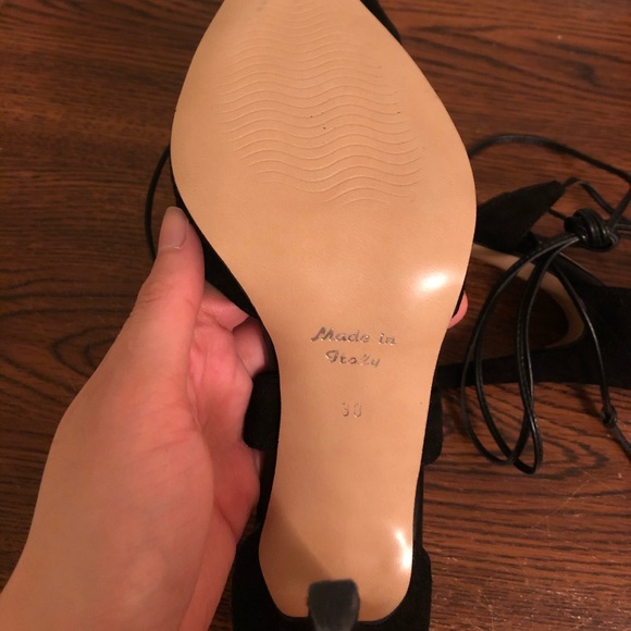 Black Lace-up Stiletto Heels - Picture 7 of 7